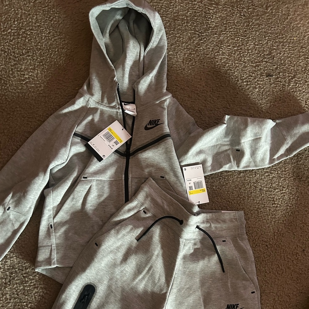 Nike Tech Gray Hoodie and Joggers Set